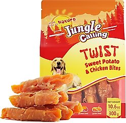 Jungle Calling Skinless Chicken Gluten-Free & Grain-Free Wrapped Sweet Potato Chewy Dog Treats, 10.6-oz