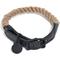 Show in main carousel: Found My Animal Rope & Leather Dog & Cat Collar, Black/Natural, Small: 10.5-in neck, 5/8-in wide slide 1 of 1