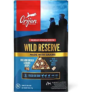ORIJEN Wild Reserve Free-Run Chicken & Grains Dry Dog Food Recipe, 20-lb bag