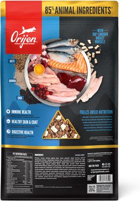 Show full view: ORIJEN Wild Reserve Free-Run Chicken & Grains Dry Dog Food Recipe, 20-lb bag slide 3 of 12