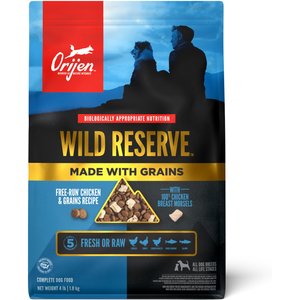 ORIJEN Wild Reserve Free-Run Chicken & Grains Dry Dog Food Recipe, 4-lb bag