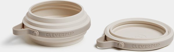 Show full view: Cleverpup Nomad Silicone Dog Bowl, Sand, Small: 2-cup slide 4 of 7