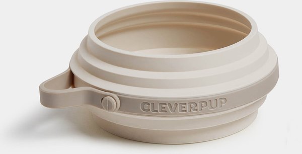 Show full view: Cleverpup Nomad Silicone Dog Bowl, Sand, Small: 2-cup slide 1 of 7