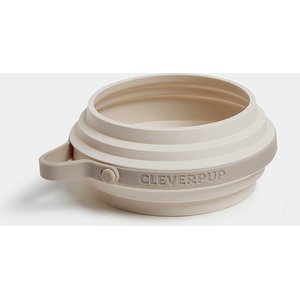 Cleverpup Nomad Silicone Dog Bowl, Sand, Small: 2-cup