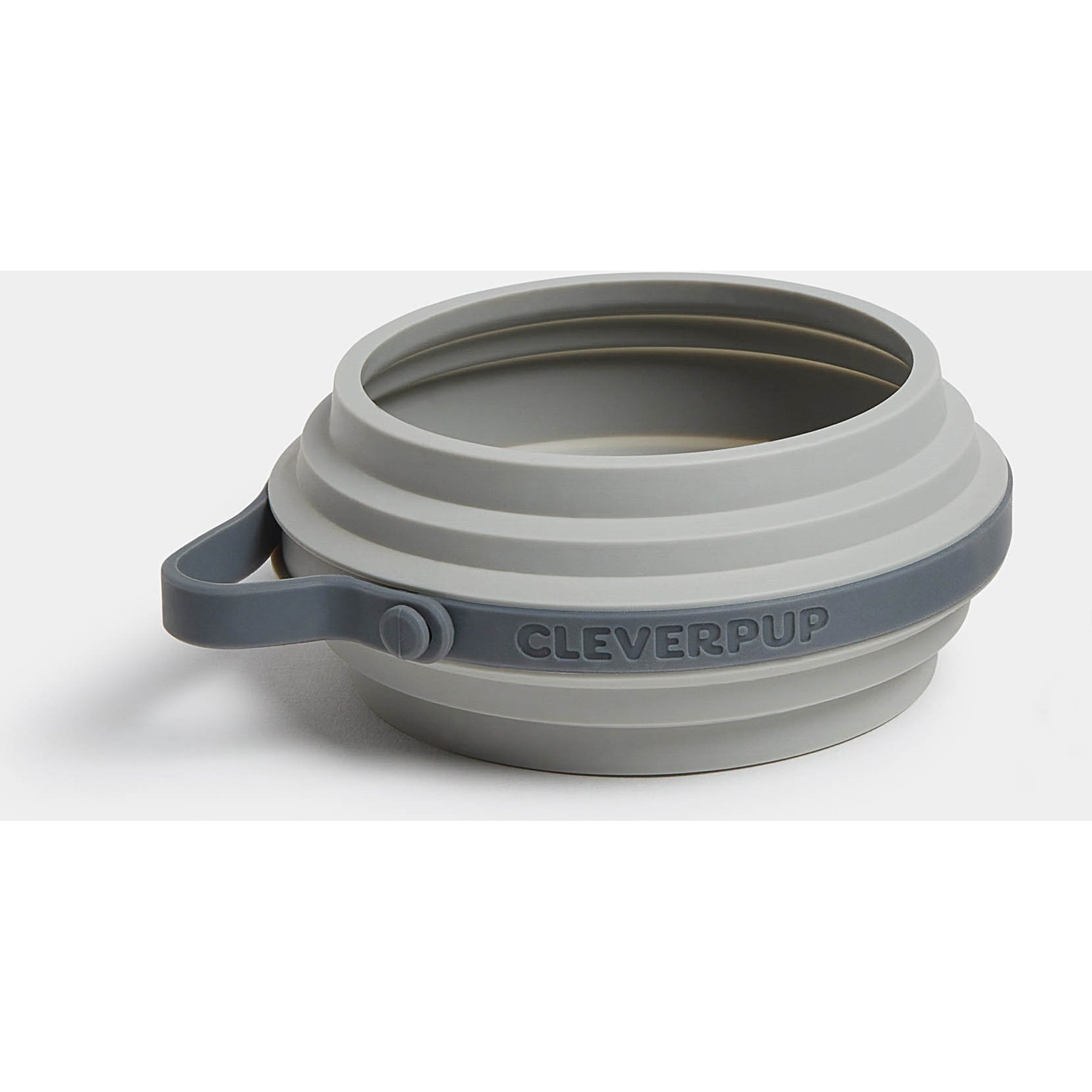 Cleverpup Nomad Silicone Dog Bowl, Grey, Small: 2-cup