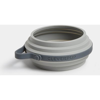 Cleverpup Cleverpup Nomad Silicone Dog Bowl, Grey, Small: 2-cup