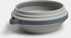 Cleverpup Nomad Silicone Dog Bowl, Grey, Large: 4-cup