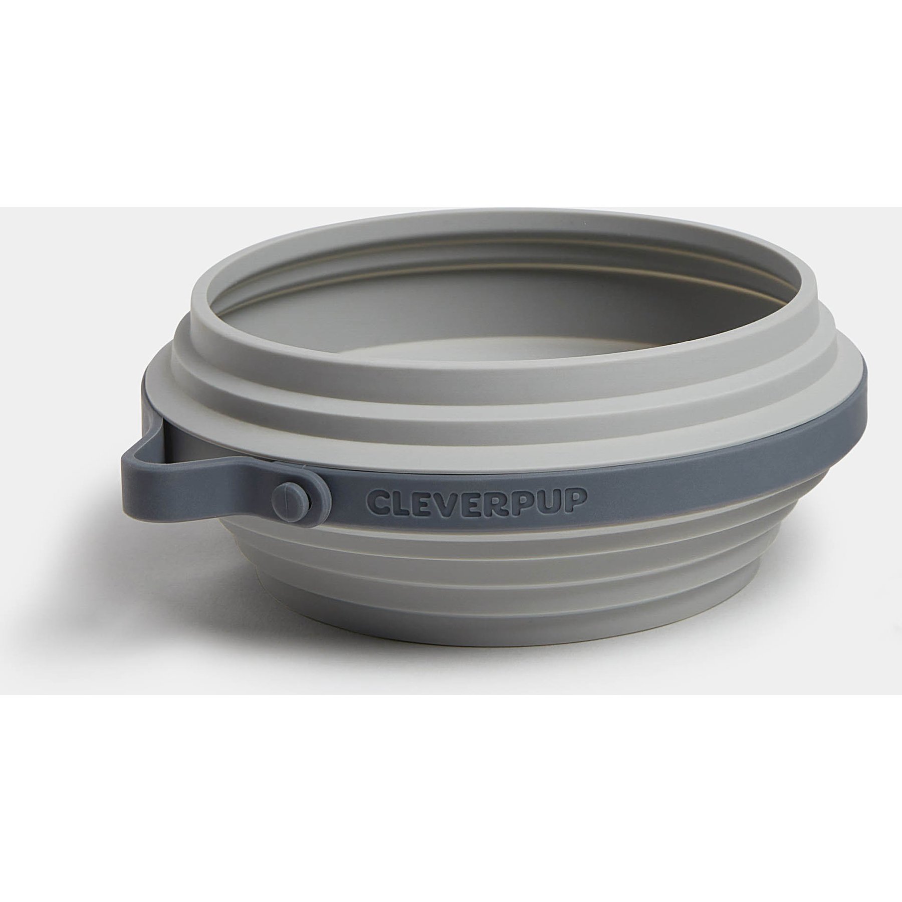 Cleverpup Nomad Silicone Dog Bowl, Grey, Large: 4-cup