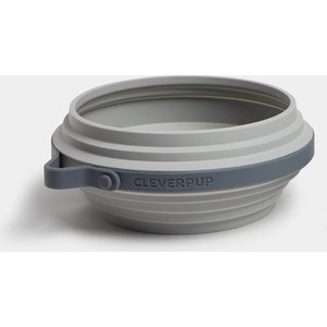 Cleverpup Nomad Silicone Dog Bowl, Grey, Large: 4-cup