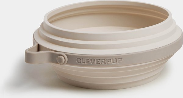 Show full view: Cleverpup Nomad Silicone Dog Bowl, Sand, Large: 4-cup slide 1 of 7