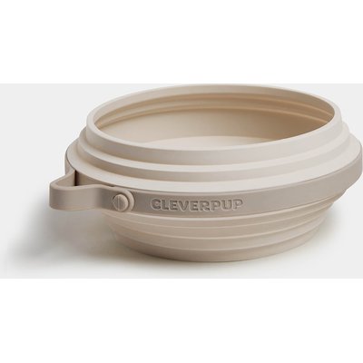 Cleverpup Cleverpup Nomad Silicone Dog Bowl, Sand, Large: 4-cup