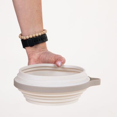 Show full view: Cleverpup Nomad Silicone Dog Bowl, Sand, Large: 4-cup slide 5 of 8
