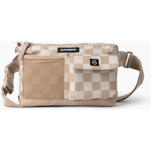 Cleverpup Dog Walk & Train Sling Bag with Poop Bag Dispenser & Treat Pocket, Checkerboard
