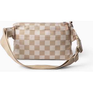 Cleverpup Dog Walk & Train Sling Bag with Poop Bag Dispenser & Treat Pocket, Checkerboard