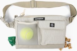 Cleverpup Dog Walk & Train Sling Bag with Poop Bag Dispenser & Treat Pocket, Sand