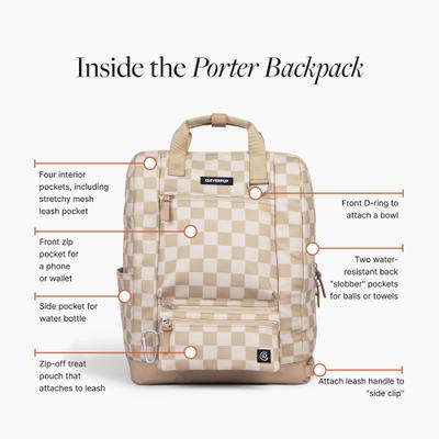Show full view: Cleverpup Porter Dog Gear Backpack, Checkerboard slide 3 of 5