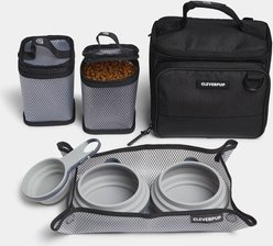Cleverpup Bistro Box 7-Piece Dog Food Travel Kit, Graphite, Small: 6-cup