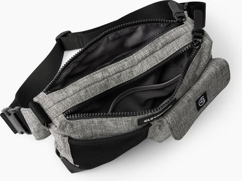 Show full view: Cleverpup Dog Walk & Train Sling Bag with Poop Bag Dispenser & Treat Pocket, Heather Grey slide 5 of 10