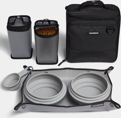 Cleverpup Bistro Box 7-Piece Dog Food Travel Kit, Graphite, Large: 12-cup