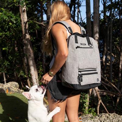 Show full view: Cleverpup Porter Dog Gear Backpack, Heather Grey slide 2 of 7