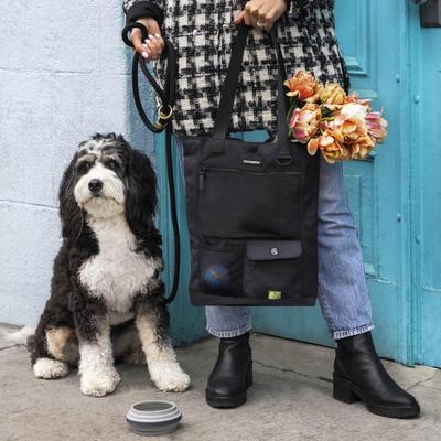 Show full view: Cleverpup Park Pack 2-Piece Dog Gear Tote with Travel Bowl, Graphite slide 6 of 8