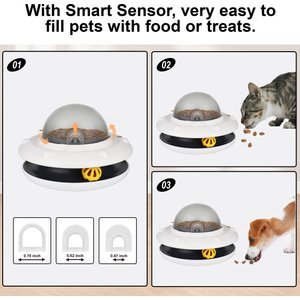 Luckylala Electric Interactive Cat Feeder, White