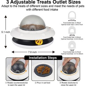 Luckylala Electric Interactive Cat Feeder, White