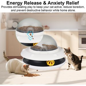 Luckylala Electric Interactive Cat Feeder, White