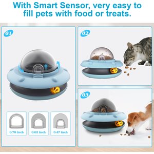 Luckylala Interactive Automatic Cat Feeder & Treat Dispenser Toy, Blue