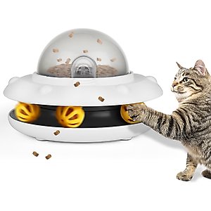 Luckylala Electric Interactive Cat Feeder, White