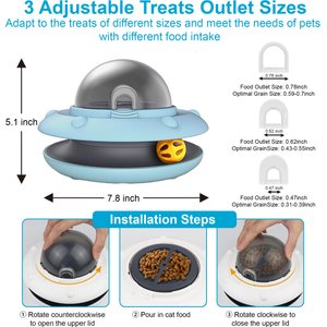 Luckylala Interactive Automatic Cat Feeder & Treat Dispenser Toy, Blue