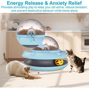 Luckylala Interactive Automatic Cat Feeder & Treat Dispenser Toy, Blue