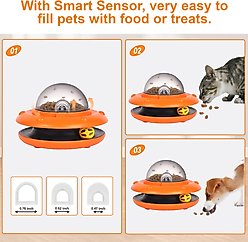 Luckylala Electric Interactive Cat Feeder, Orange slide 2 of 8