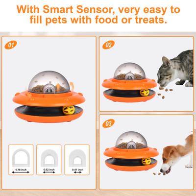 Show full view: Luckylala Electric Interactive Cat Feeder, Orange slide 8 of 10