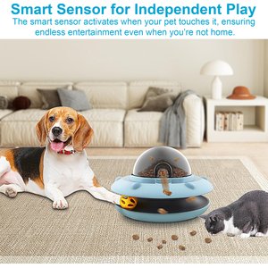 Luckylala Interactive Automatic Cat Feeder & Treat Dispenser Toy, Blue