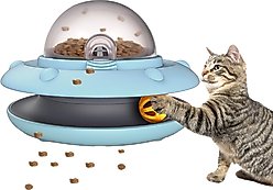 Luckylala Electric Interactive Cat Feeder, Blue