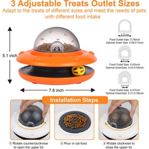 Luckylala Interactive Automatic Cat Feeder & Treat Dispenser Toy, Orange