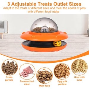 Luckylala Interactive Automatic Cat Feeder & Treat Dispenser Toy, Orange
