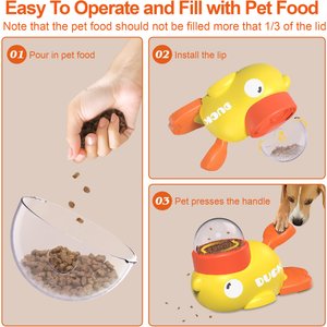 Shele Duck Shaped Dog & Cat Treat Dispenser Toy, Yellow