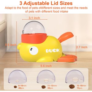 Shele Duck Shaped Dog & Cat Treat Dispenser Toy, Yellow