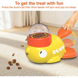 Shele Duck Shaped Dog & Cat Treat Dispenser Toy, Yellow