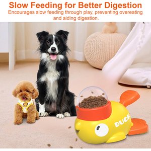 Shele Duck Shaped Dog & Cat Treat Dispenser Toy, Yellow