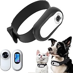 Luckylala Pet Tracking Camera Collar, White, 64 GB