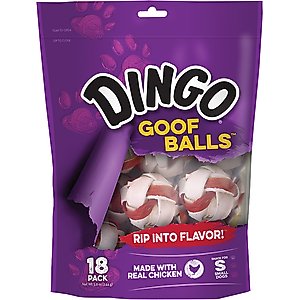 Dingo Goof Balls Chicken Flavor Dog Treat, 18 count