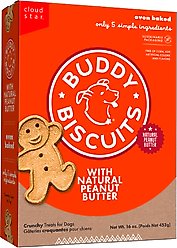 Buddy Biscuits with Peanut Butter Oven Baked Dog Treats, 16-oz box