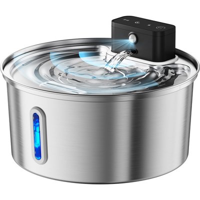 Casfuy Casfuy PWL-008 Wireless Smart 3-Mode Stainless Steel Cat Water Fountain, 108-oz