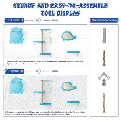 Show full view: Coziwow 4-in1 Cat Tree Climber Set, Ocean Blue slide 10 of 10