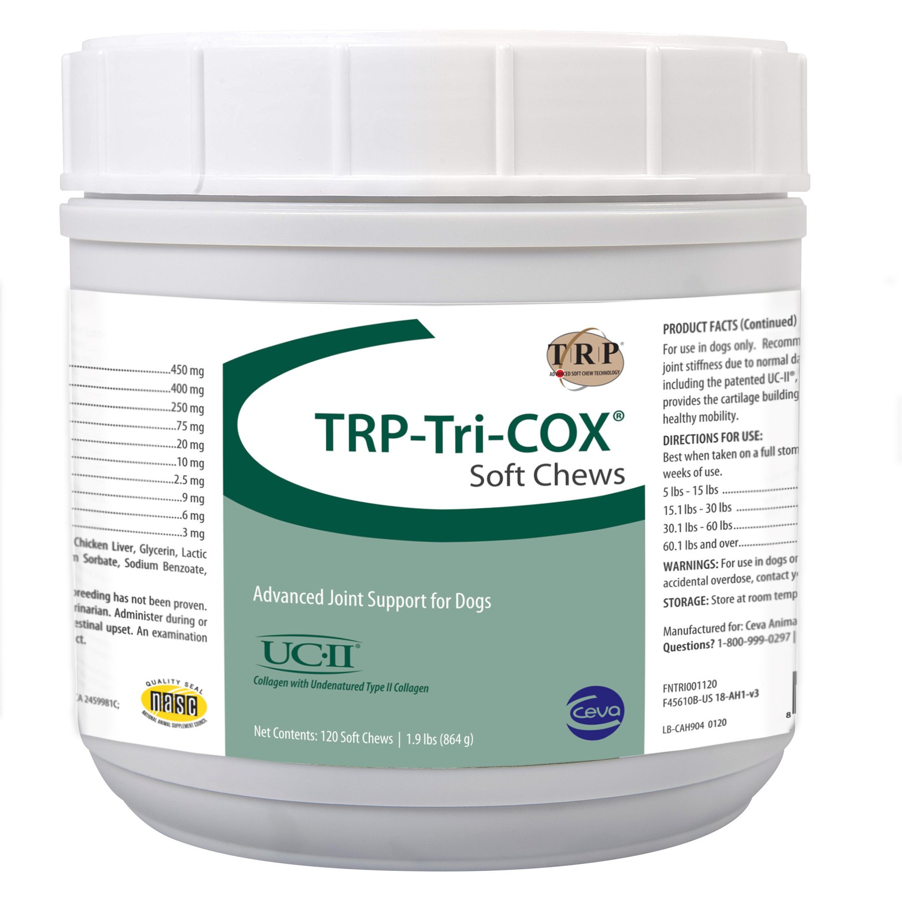 TRP-Tri-COX Soft Chews Joint Support Dog Supplement, 120 count