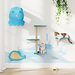 Coziwow 4-in1 Cat Tree Climber Set, Ocean Blue