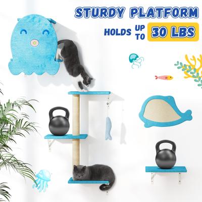 Show full view: Coziwow 4-in1 Cat Tree Climber Set, Ocean Blue slide 5 of 10